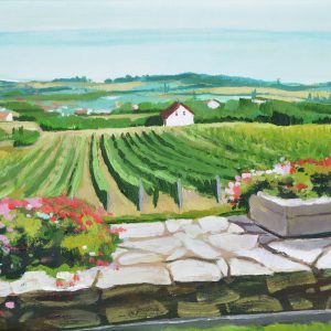 Balatoni szőlőbirtok  /festmény reprodukció, vászonkép/