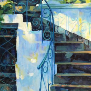 Kék lépcső  /festmény reprodukció, vászonkép/