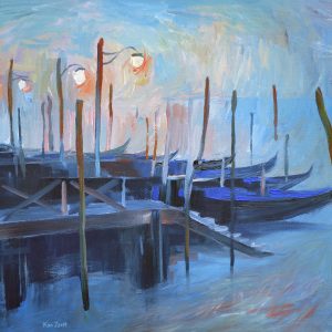 Pihenő gondolák  /festmény reprodukció, vászonkép/