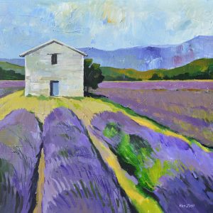 Provence-i levendulamező  /festmény reprodukció, vászonkép/