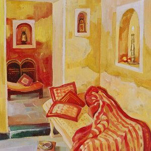 Sárga-vörös enteriőr  /festmény reprodukció, vászonkép/