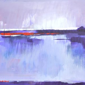 Vízparti alkony  /festmény reprodukció, vászonkép/